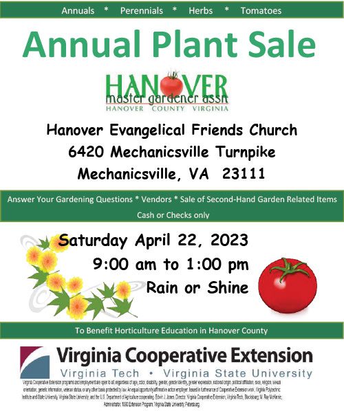 Hanover Master Gardeners Plant Sale 2023
