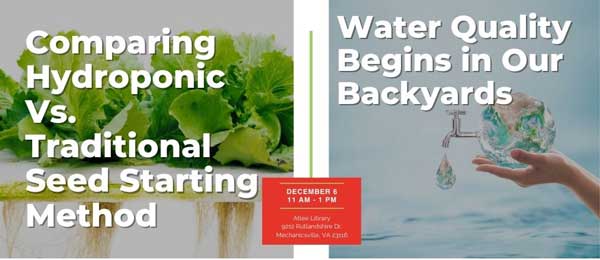 Dec-6 Lecture on hydroponics and water quality in back yards. Dec 6