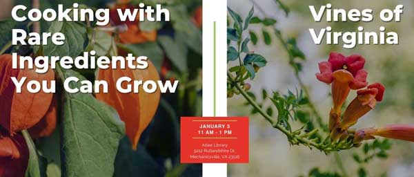 jan-3 Cooking with rare ingredients and vines of Virginia lecture on Jan 3